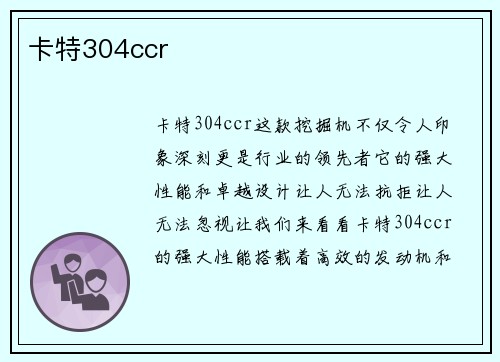 卡特304ccr